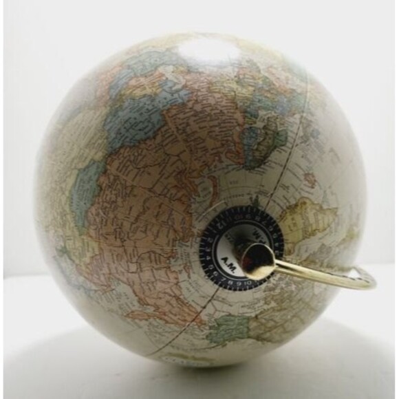 Classic  GLOBE BY THE GEORGE F.CRAM COMPANY-Wth Barometer,Thermometer,Hygrometer - Picture 12 of 12